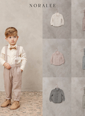 折扣款 现货美国Noralee 男童宝宝衬衫背带裤领结