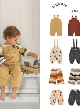 折扣款 现货英国Organic Zoo 新款婴儿宝宝有机棉背带裤阔腿裤