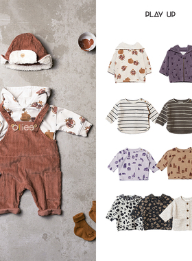 折扣款 现货葡萄牙Play Up 长袖婴儿男童宽松薄棉衬衫上衣卫衣