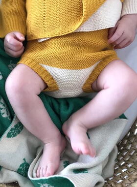 折扣款 现货西班牙Bayiri 有机棉婴儿系带针织衫和尚衣哈衣短裤