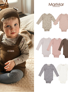 折扣款 现货丹麦MarMar 秋冬婴儿羊毛包屁衣哈衣圣诞款长裤