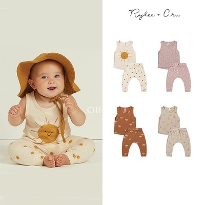 纯棉男童女童无袖T恤长裤