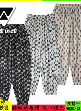 国内现货MLB男女长裤秋季新款运动裤情侣休闲宽松裤子3AWPM0134