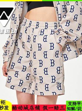 国内现货MLB男女情侣轻薄复古老花运动裤户外休闲春新款3ASMM0133