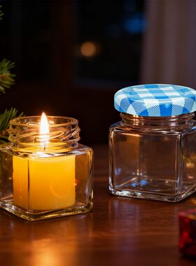 60ml透明玻璃方瓶 家用密封蜂蜜瓶 燕窝瓶酱菜分装空瓶果酱瓶空瓶