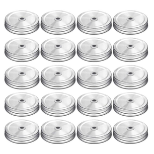 马克杯公鸡杯盖子梅森罐密封盖带吸管孔食品玻璃包装瓶马口铁盖子