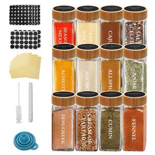 方形调料瓶套装120ml户外烧烤孜然香料撒料瓶4oz玻璃调料罐便携