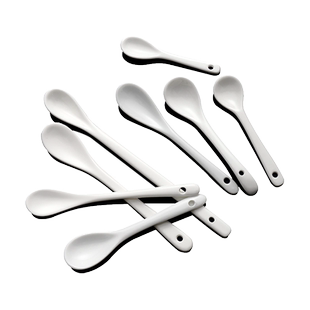 陶瓷勺子家用杯勺厨房调味小勺骨瓷婴儿长柄调羹创意搅拌咖啡勺子