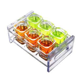 包邮6只装方形子弹杯加方形杯架烈酒杯白酒杯小酒杯套装70ml酒具