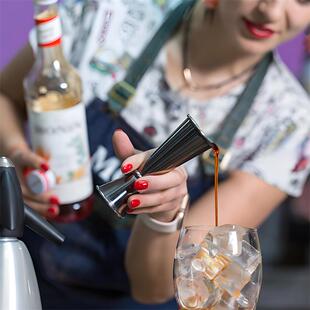 不锈钢量杯卷边双头量酒器 酒吧调酒量杯盎司杯刻度量酒杯吧台