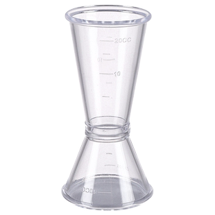 多功能透明PC树脂盎司杯双头刻度量酒杯量杯奶茶器具烘焙工具量勺