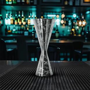 304不锈钢盎司杯一体成型量杯蚀刻量杯不锈钢调酒杯带刻度量酒器