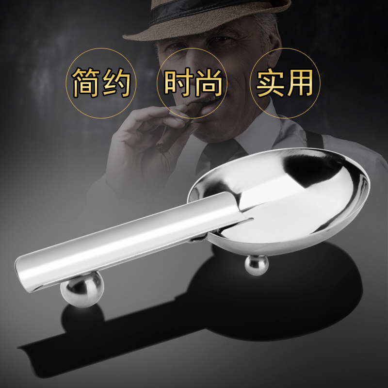 不锈钢单槽雪茄烟灰缸个性时尚便携旅行烟缸雪茄烟具创意商务礼品