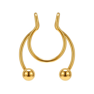 无洞无孔钛钢假鼻环鼻中隔不穿孔的鼻钉个性欧美穿刺饰品男女通用