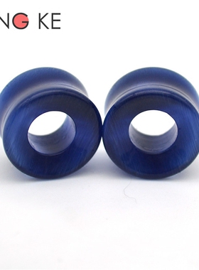 欧美新款蓝色天然石头空心一体耳扩穿刺饰品男烟灰耳钉单只包邮