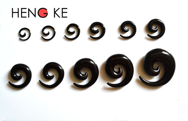 UV树脂塑料黑色蜗牛PA扩孔扩大器扩耳针耳洞扩大器扩耳器可过安检