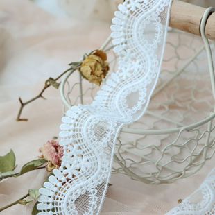 diy花边辅料好品质网纱刺绣白色棉线刺绣网纱蕾丝娃娃花边裙边料