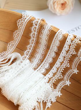 白色镂空细线牛奶丝水溶精细花边辅料田园服装窗帘沙发装饰蕾丝边