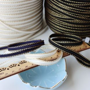 花边辅料好品质进口金线金色编织蕾丝娃衣花边 饰辅料 嵌边织带装