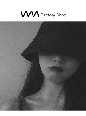 WN帽子ins风黑色网红款乞丐钟型渔夫帽女夏季日系遮脸水桶帽男潮