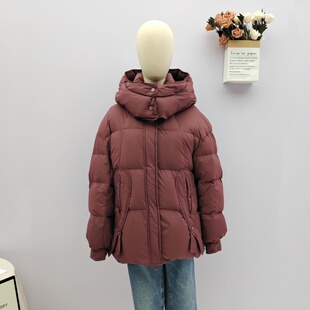 私家元素品牌2025年冬季新款女士连帽保暖加厚短款羽绒服8813款