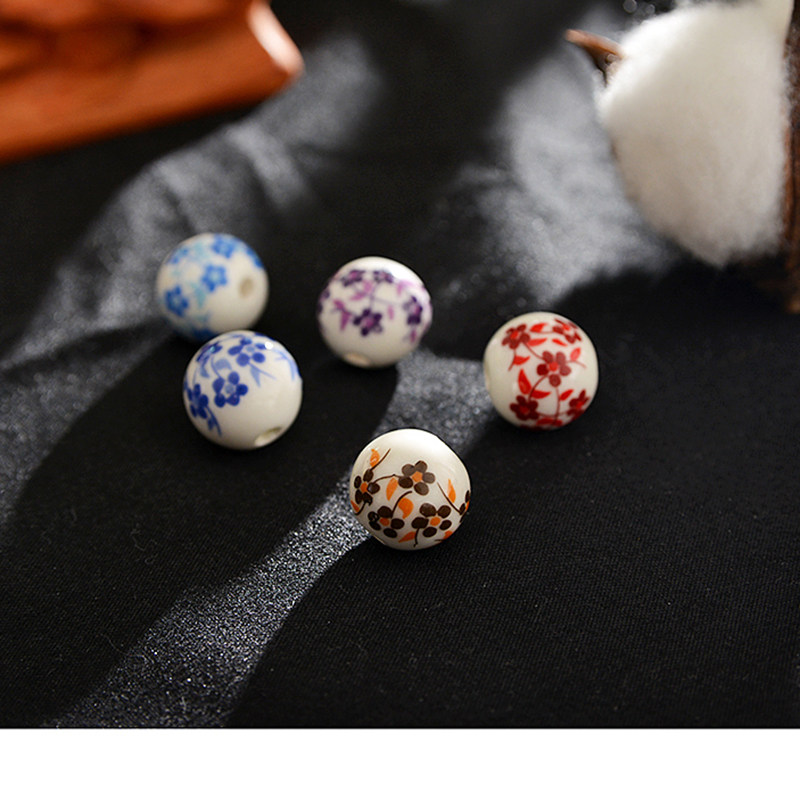 陶瓷珠子 diy 散珠子 景德镇复古陶瓷珠子 编织手链材料 陶瓷散珠