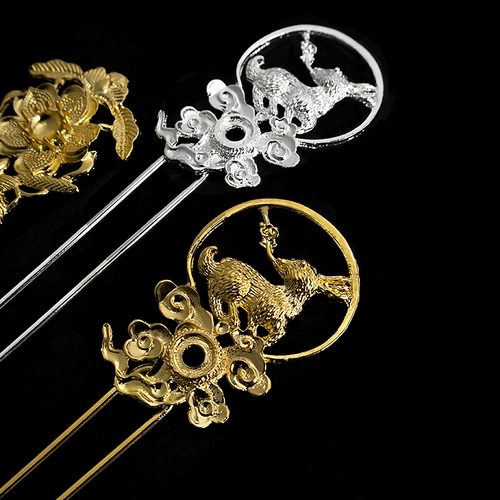 DIY Ювелирные аксессуары древний стиль двойной прямой прямой сваренный железный лист булочки для волос