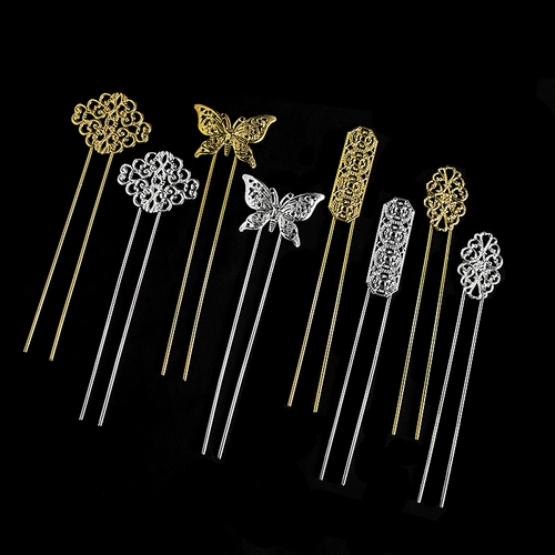 DIY Ювелирные аксессуары древний стиль двойной прямой прямой сваренный железный лист булочки для волос