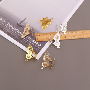 电泳保色2个弹簧颤颤蝴蝶diy古风发簪步摇饰品配件材料