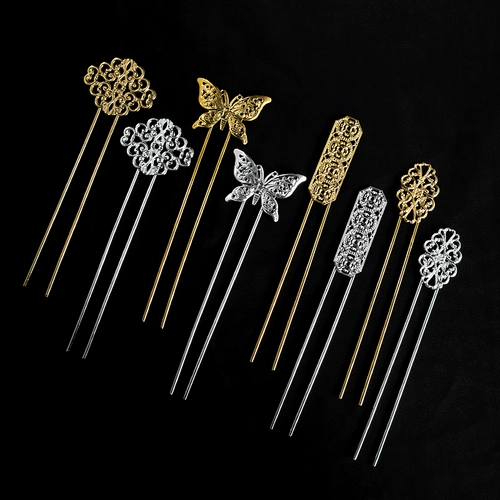 DIY Ювелирные аксессуары древний стиль двойной прямой прямой сваренный железный лист булочки для волос