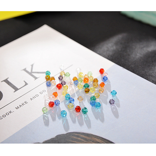 DIY手工串珠配件 水晶散珠AAA菱珠4mm菱形珠