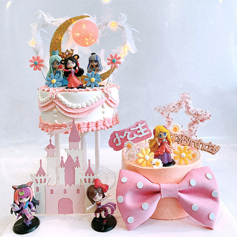 女孩生日蛋糕装饰精灵公主摆件