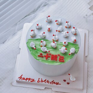 三十鹅立蛋糕装饰网红迷你小鹅摆件而立之年二十鹅已软胶小白鹅