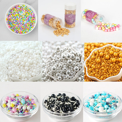 烘焙杯子蛋糕装饰金珠银珠子