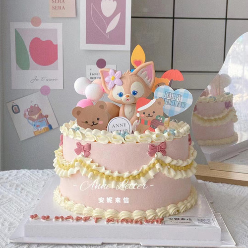 玲娜贝儿生日蛋糕装饰摆件插件