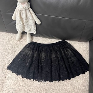 森少女减龄精美绣花网纱百搭叠穿屁帘松紧腰大摆围裙帘层次感短裙