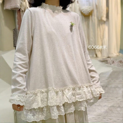 双层立领弹力针织棉长袖打底T恤