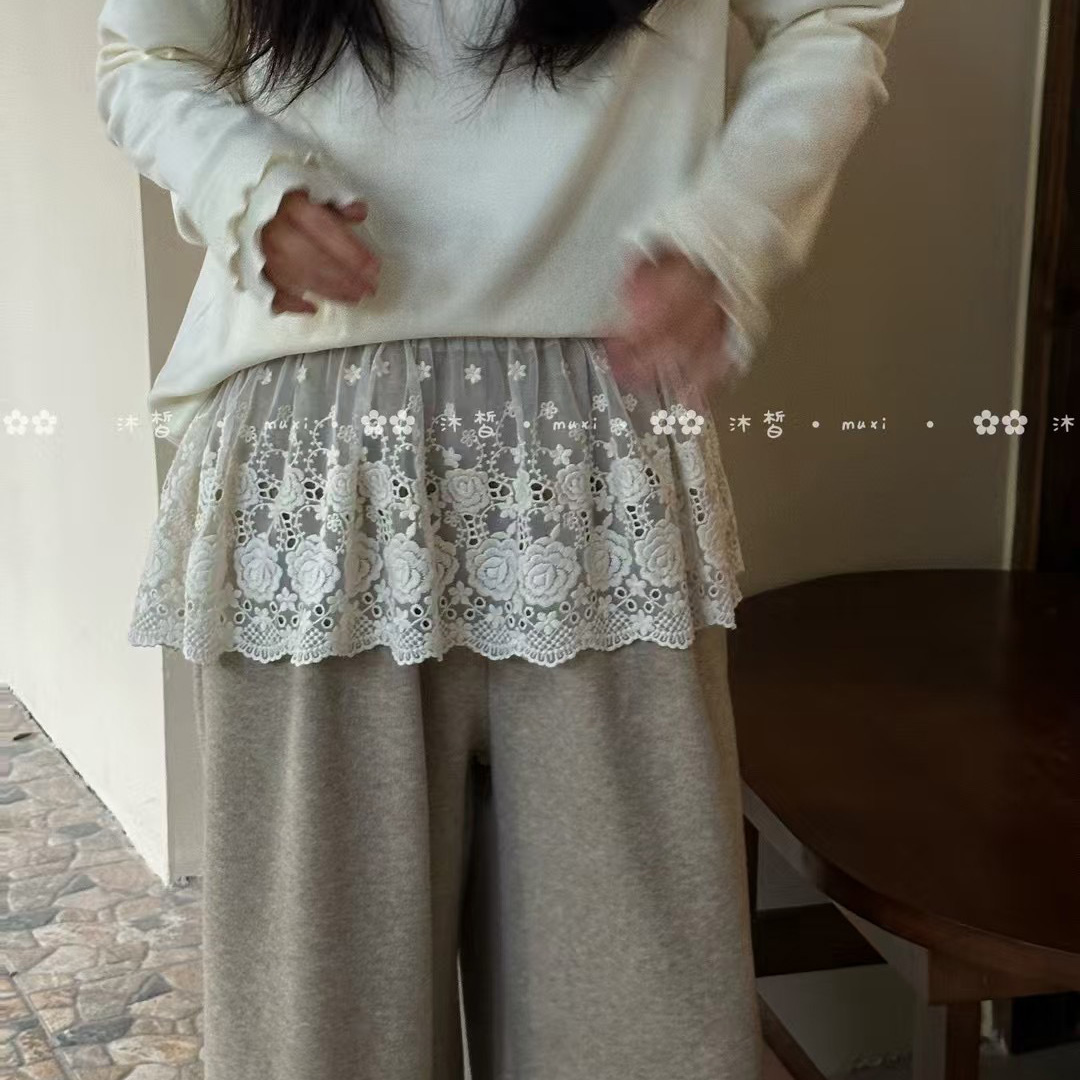 短裙森系甜美精美刺绣蕾丝屁帘