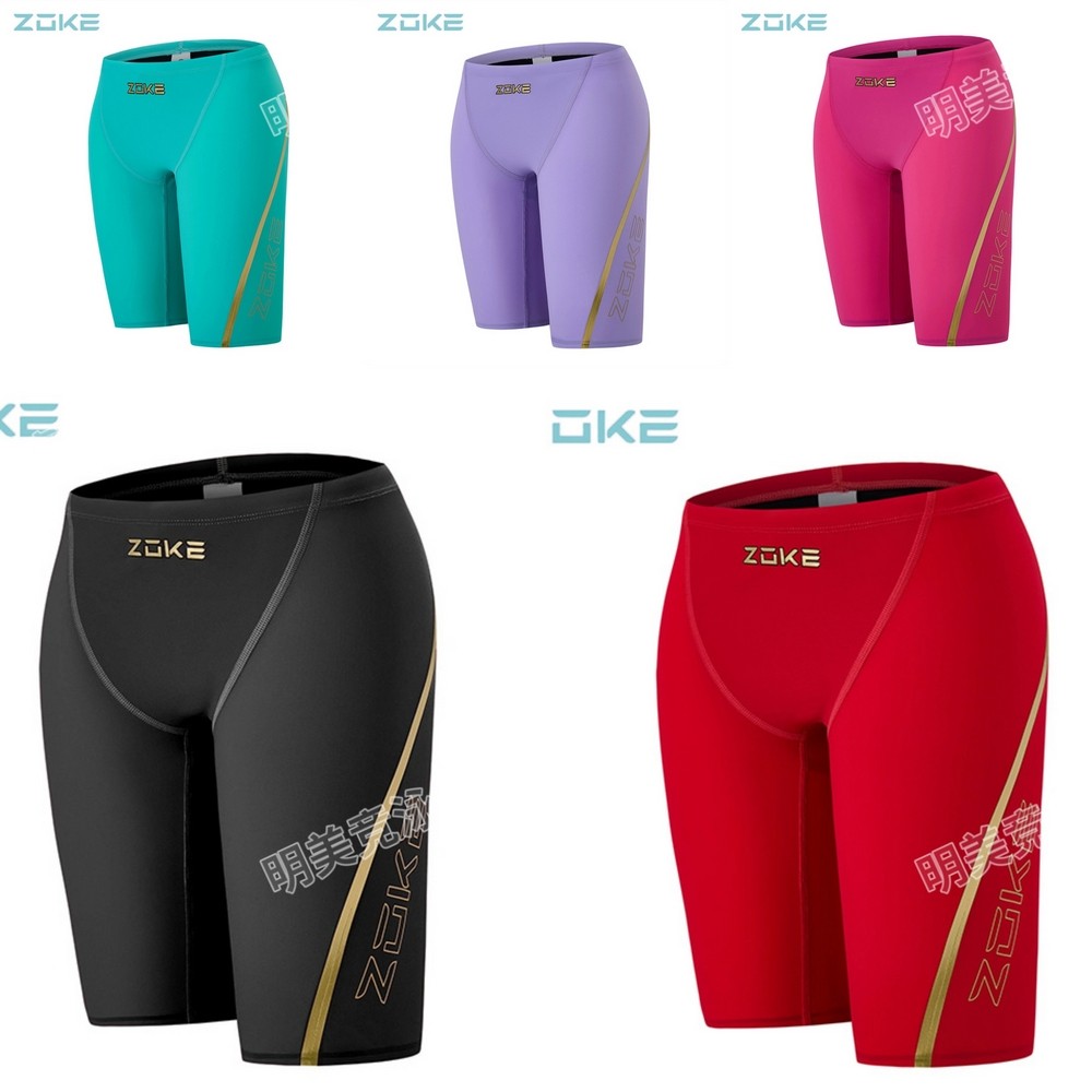 2025款Zoke洲克男孩五分连体快速泳裤青少年FINA比赛男童专业竞速