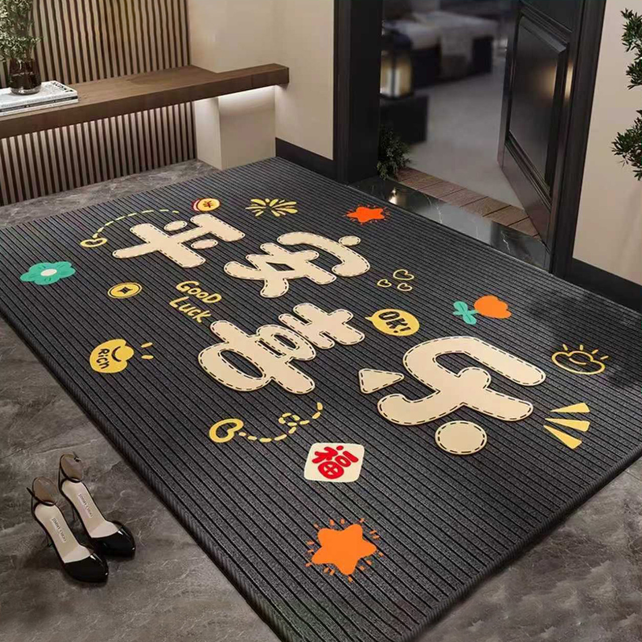 新款入户门地垫家用门口进门高级感脚垫玄关地毯防滑耐脏蹭脚垫子,居家布艺,入户地垫,淘宝优惠券,粉丝福利购,淘宝优惠卷