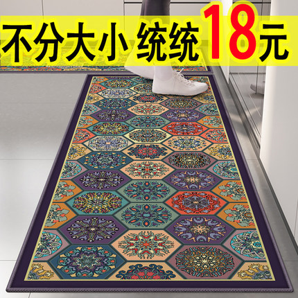 美式复古厨房门口地垫吸油吸水垫耐脏防滑脚垫新款加厚地毯满整铺