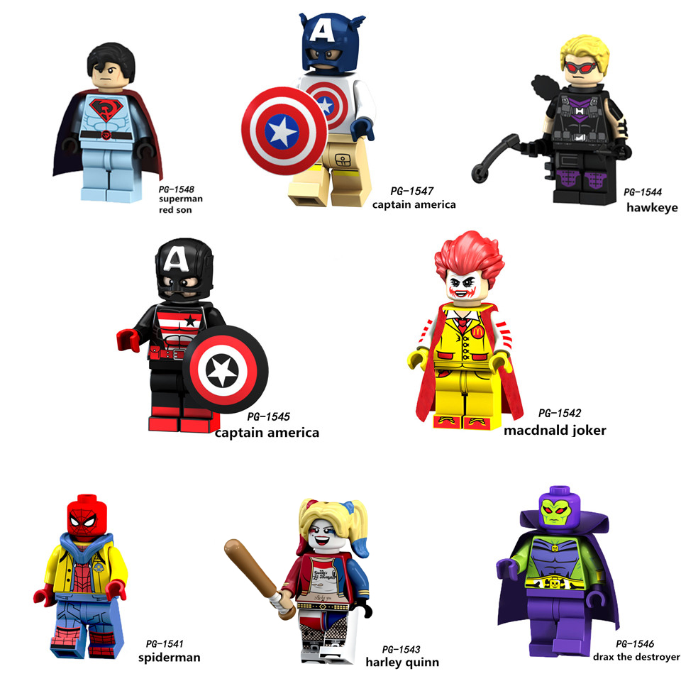 蜘蛛侠小丑女美队拼积木人仔玩具