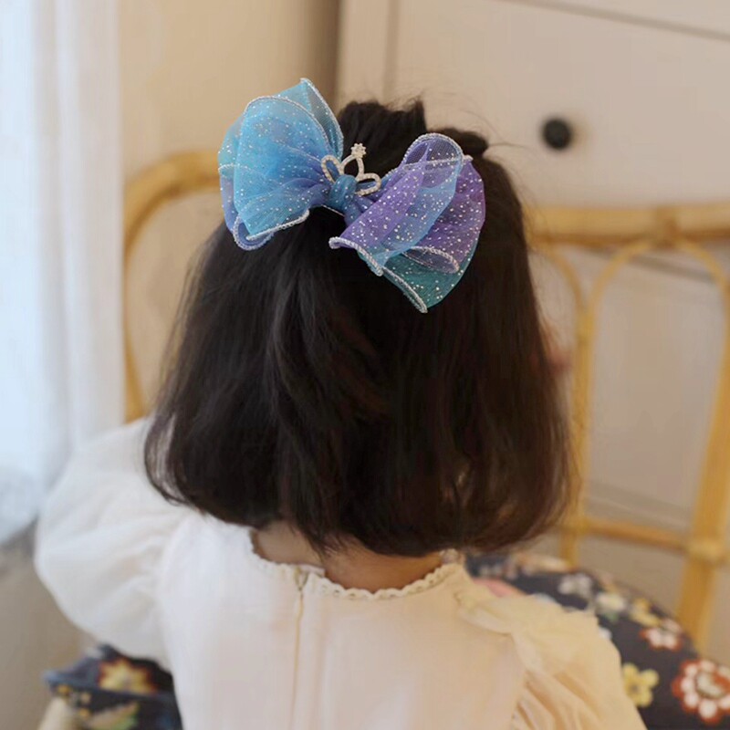 皇冠蝴蝶结儿童百搭纯色发夹