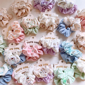 春夏新款 小清新格子水果大肠发圈卡通小熊发绳甜美扎马尾头绳