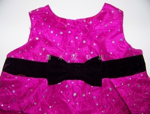 欧美原单春秋季la princess小童玫红色公主裙礼服裙生日裙蛋糕裙