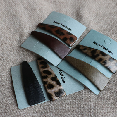 高级感豹纹水滴刘海夹碎发夹