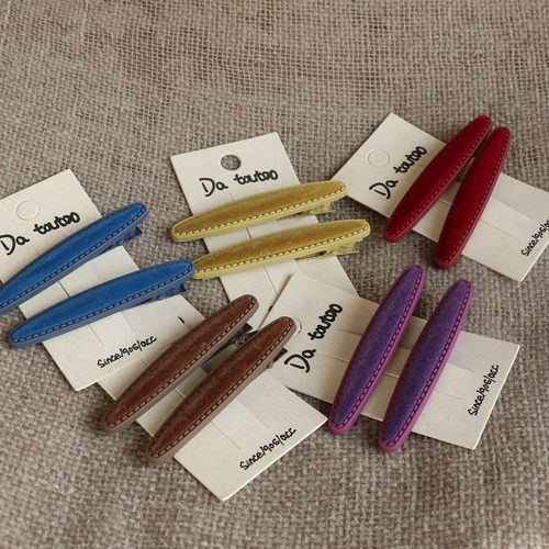 高级感韩国植绒柳叶发夹