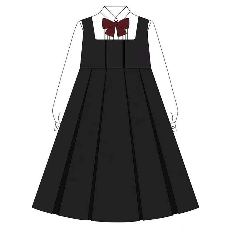 现货基础款纯色卡奶裙jk制服原创正版护奶裙学院风软妹背心裙套装