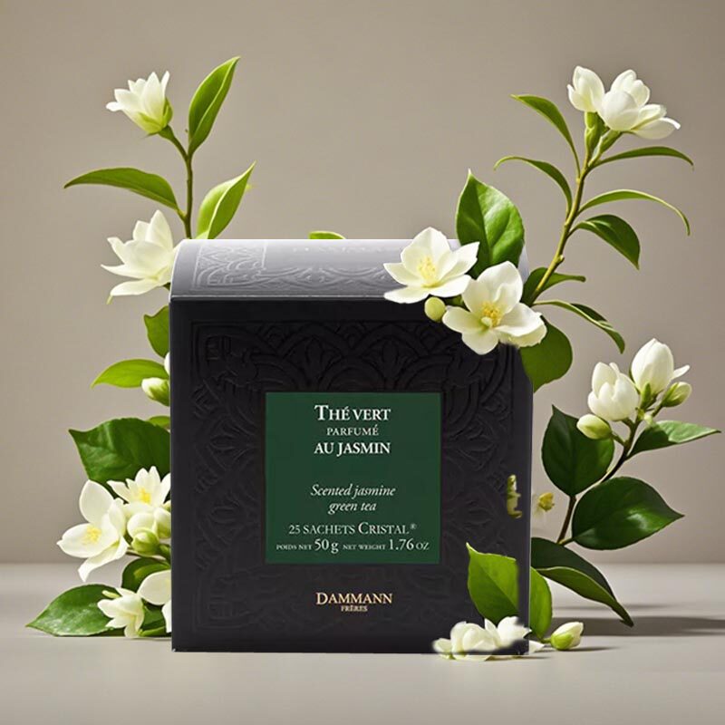 法国DAMMANN茉莉绿茶包25片水晶袋泡茶JASMINE