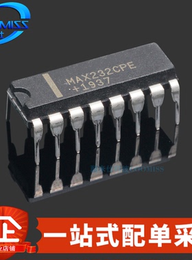 原装 MAX232CPE+ DIP-16 多通道RS-232收发器 120Kbps 4.5V~5.5V